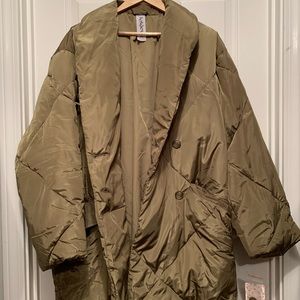 Free People Olive Green Puffer Jacket